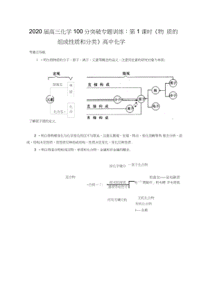 2020屆高三化學(xué)100分突破專題訓(xùn)練：第1課時《物質(zhì)的組成性質(zhì)和分類》高中化學(xué)