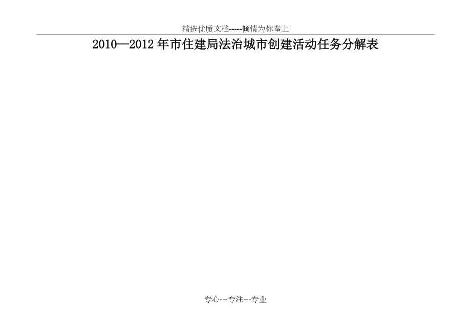 2010-2012年市住建局法治城市創(chuàng)建活動(dòng)任務(wù)分解表(共6頁)_第1頁