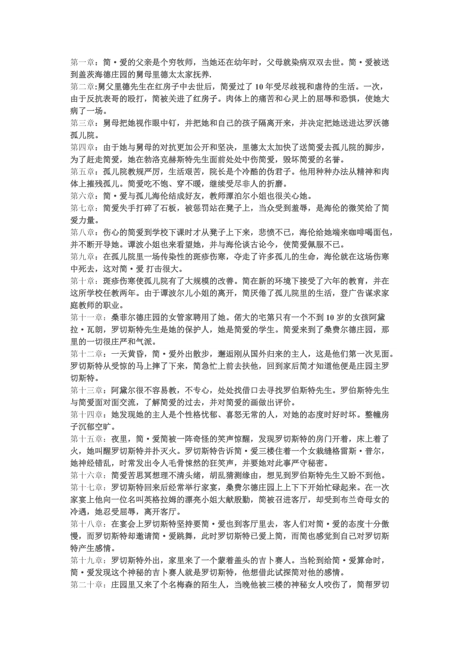 简·爱的简介图片