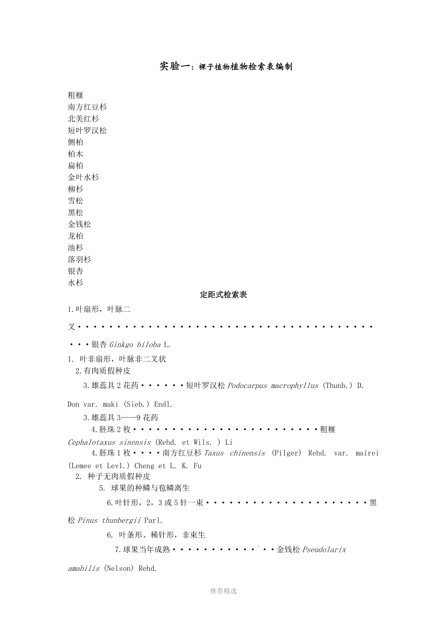 推荐-裸子植物植物检索表编制_第1页