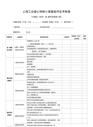 表一上海工会爱心妈咪小屋星级评定考核表