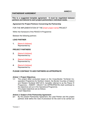 PARTNERSHIP AGREEMENT - Northern Ireland Community 合伙協(xié)議-北愛爾蘭社區(qū)