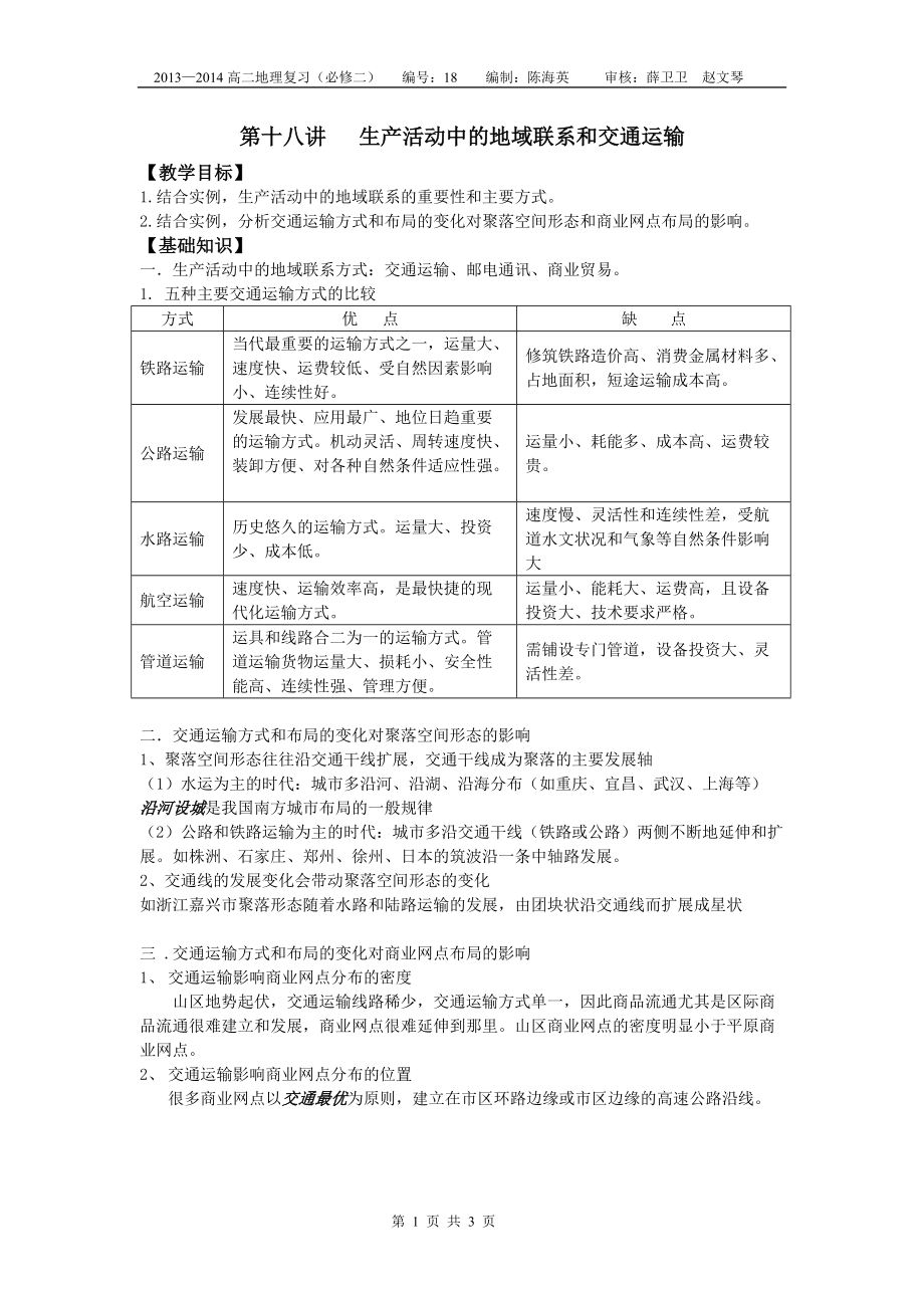 第十八講交通、山野網(wǎng)點；人地關(guān)系_第1頁