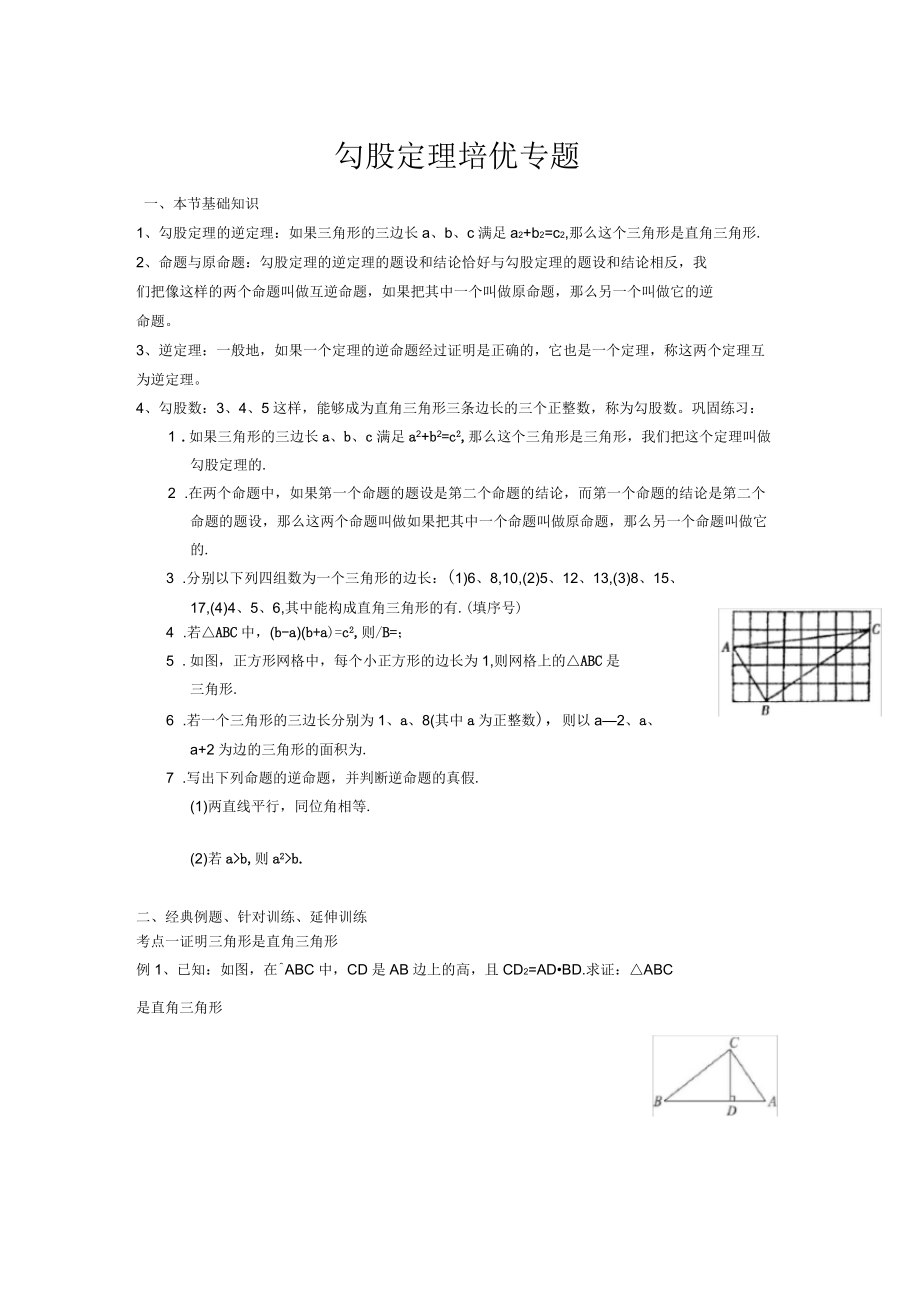 勾股定理的培优专题_第1页