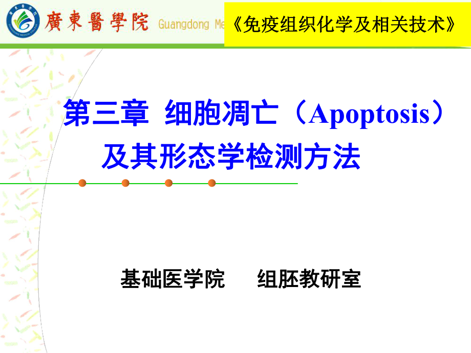 免疫组织化学及相关技术：第三章（1） 细胞凋亡及其形态学检测方法_第1页