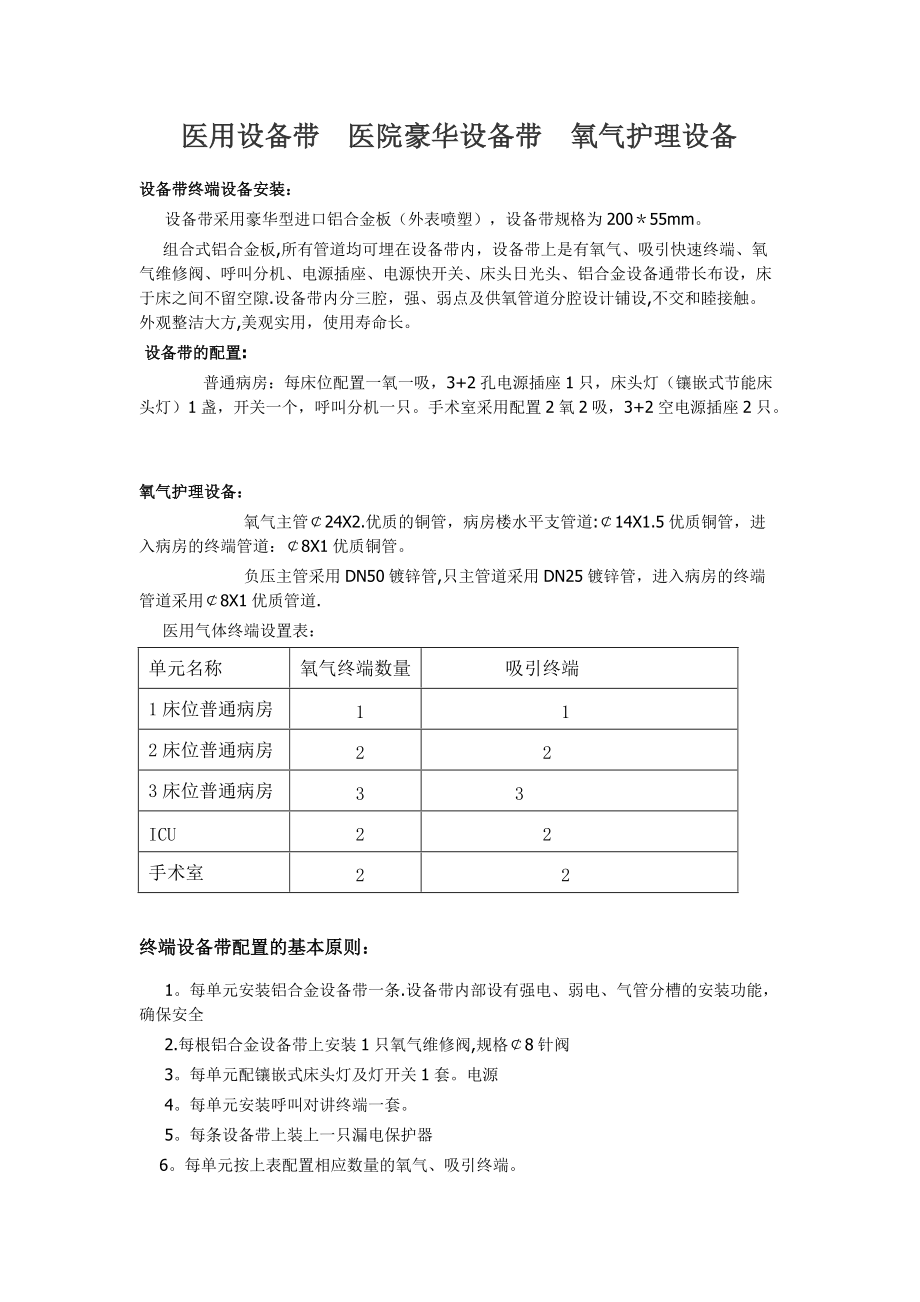 醫(yī)用設(shè)備帶工程 氣體工程 醫(yī)療設(shè)備工程_第1頁