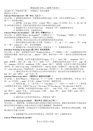 北京版小学二年级英语全部知识点梳理(共3页)