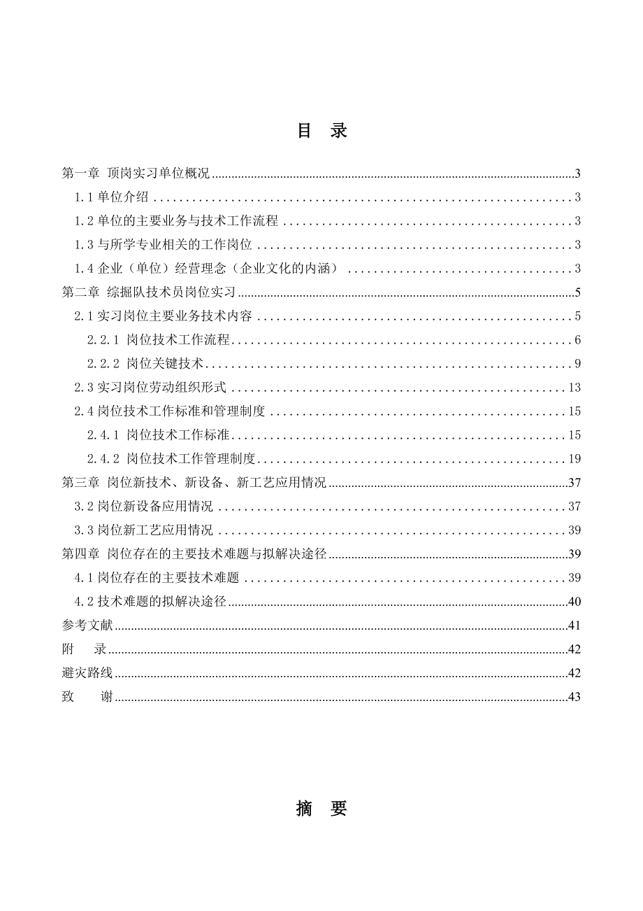 综掘岗位技能分析分析报告-标准_第1页