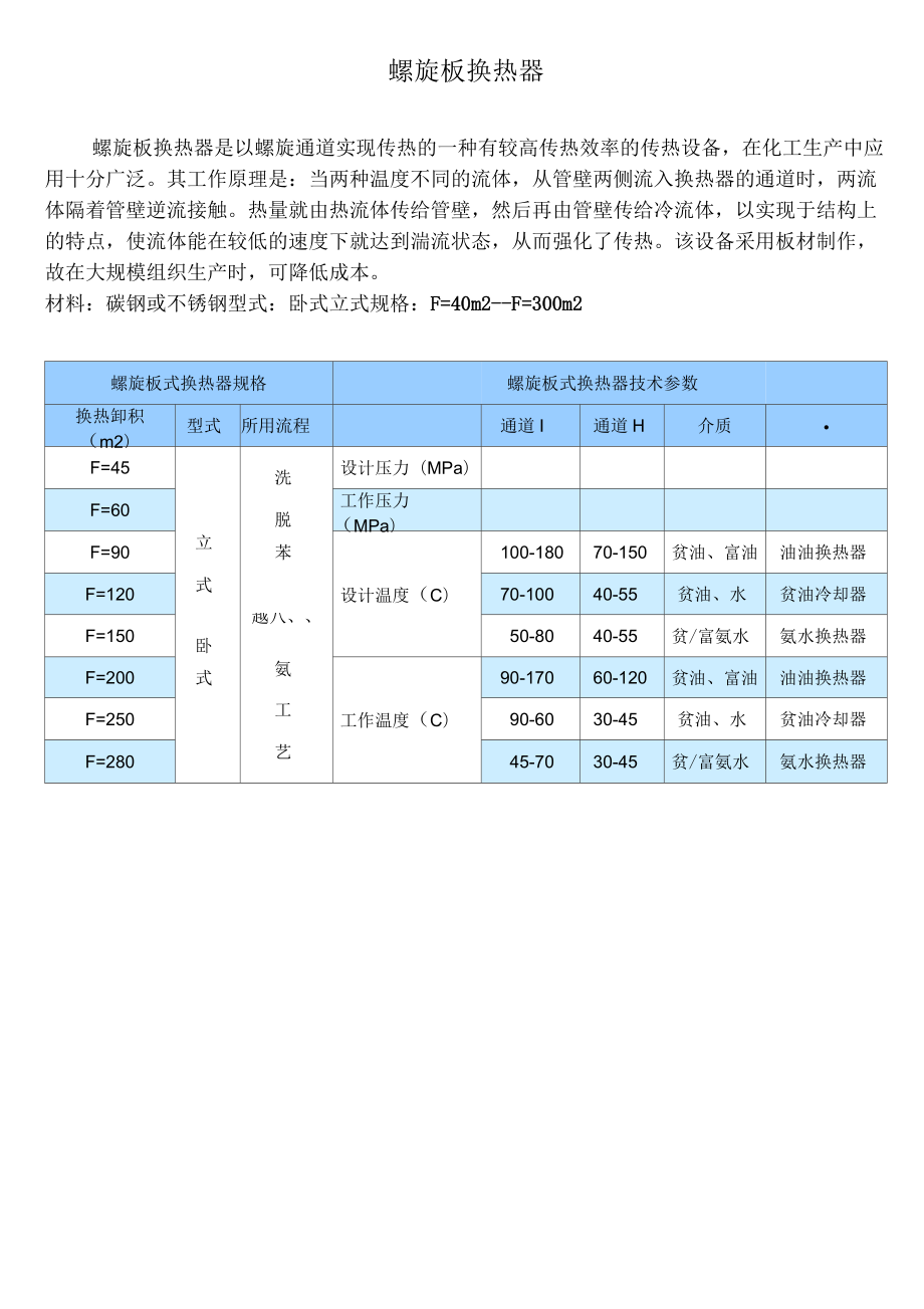 螺旋板换热器、板式换热器_第1页