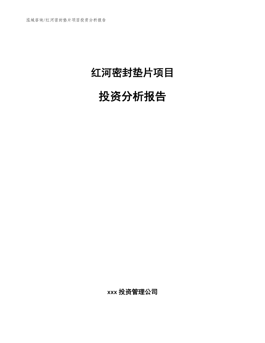 红河密封垫片项目投资分析报告模板范本_第1页