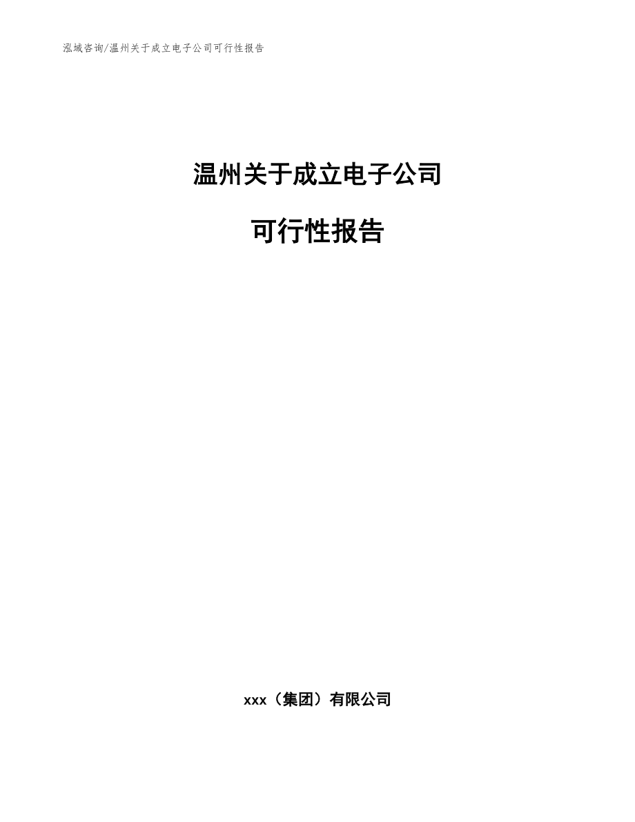 温州关于成立电子公司可行性报告【模板范本】_第1页
