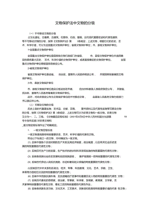 文物保护法中文物的分级