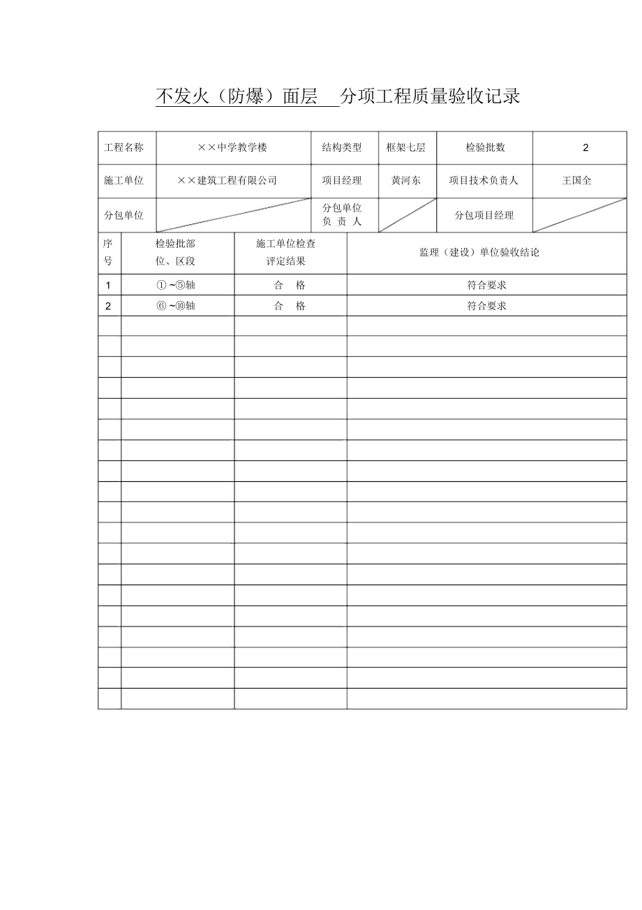 不发火面层分项工程质量验收记录_第1页