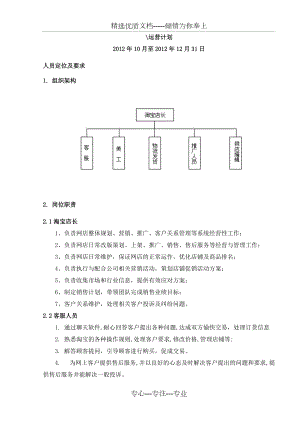 淘宝店铺运营计划(共14页)