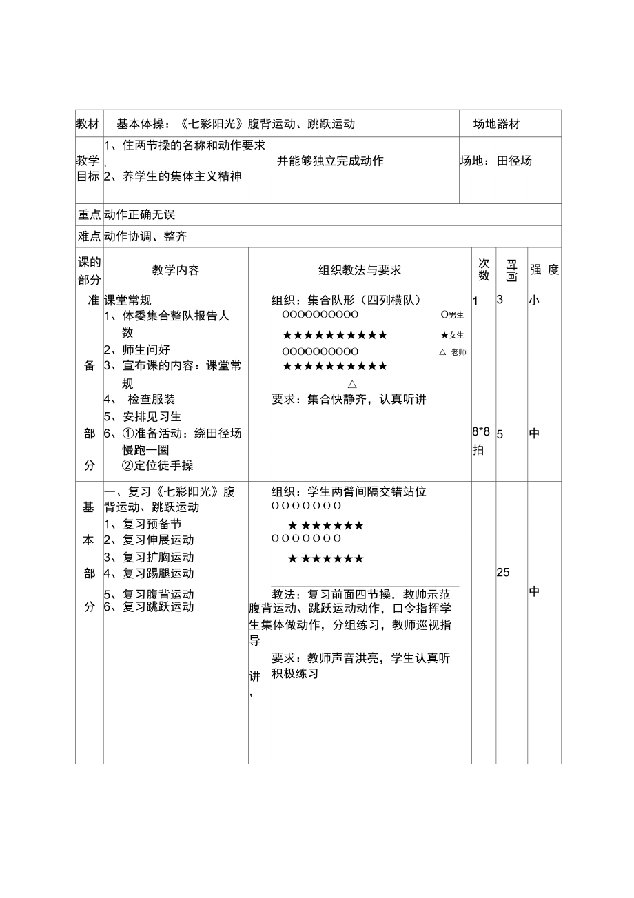 基本體操：《七彩陽光》腹背運(yùn)動、跳躍運(yùn)動_第1頁