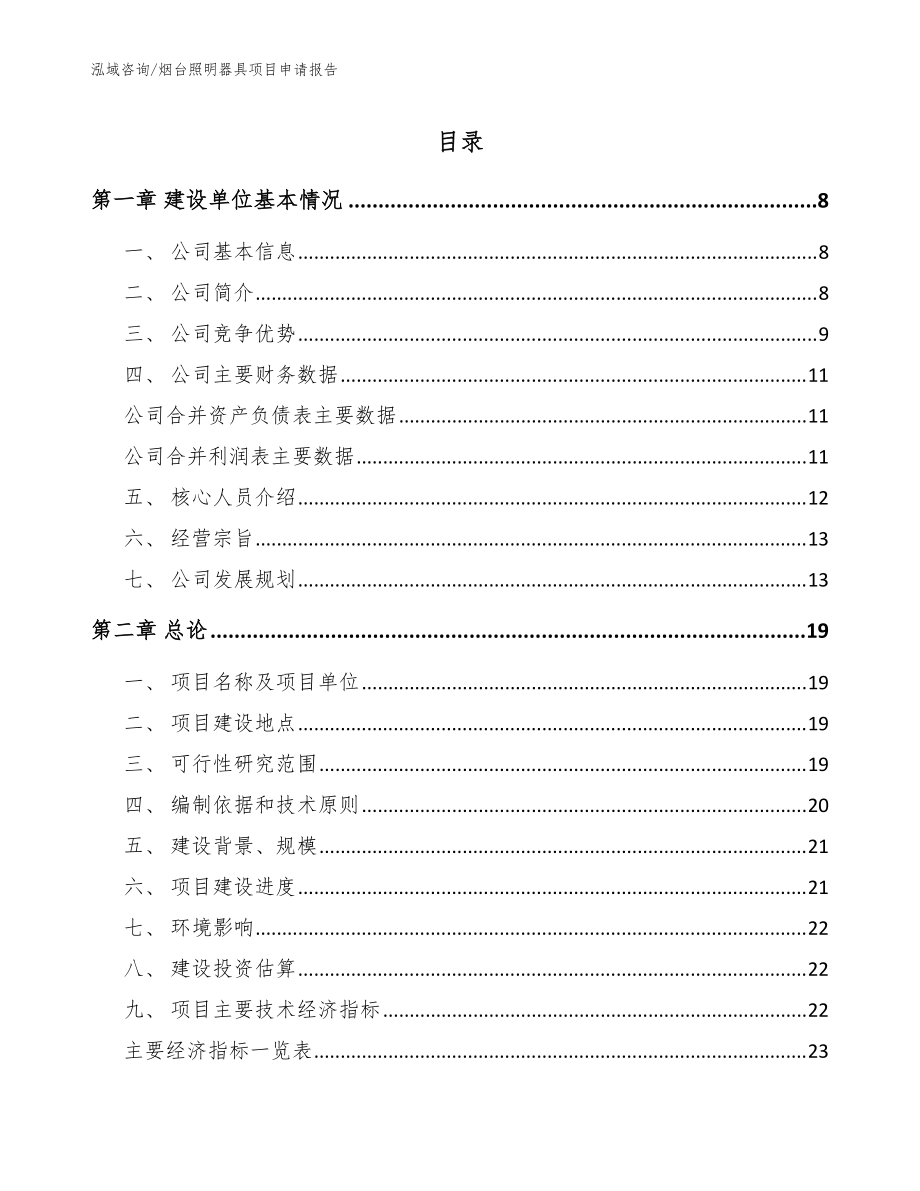 烟台照明器具项目申请报告参考模板_第1页