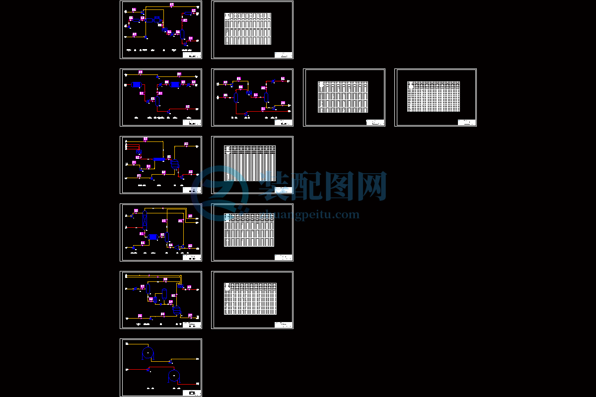 PFD工艺物料流程图CAD图纸