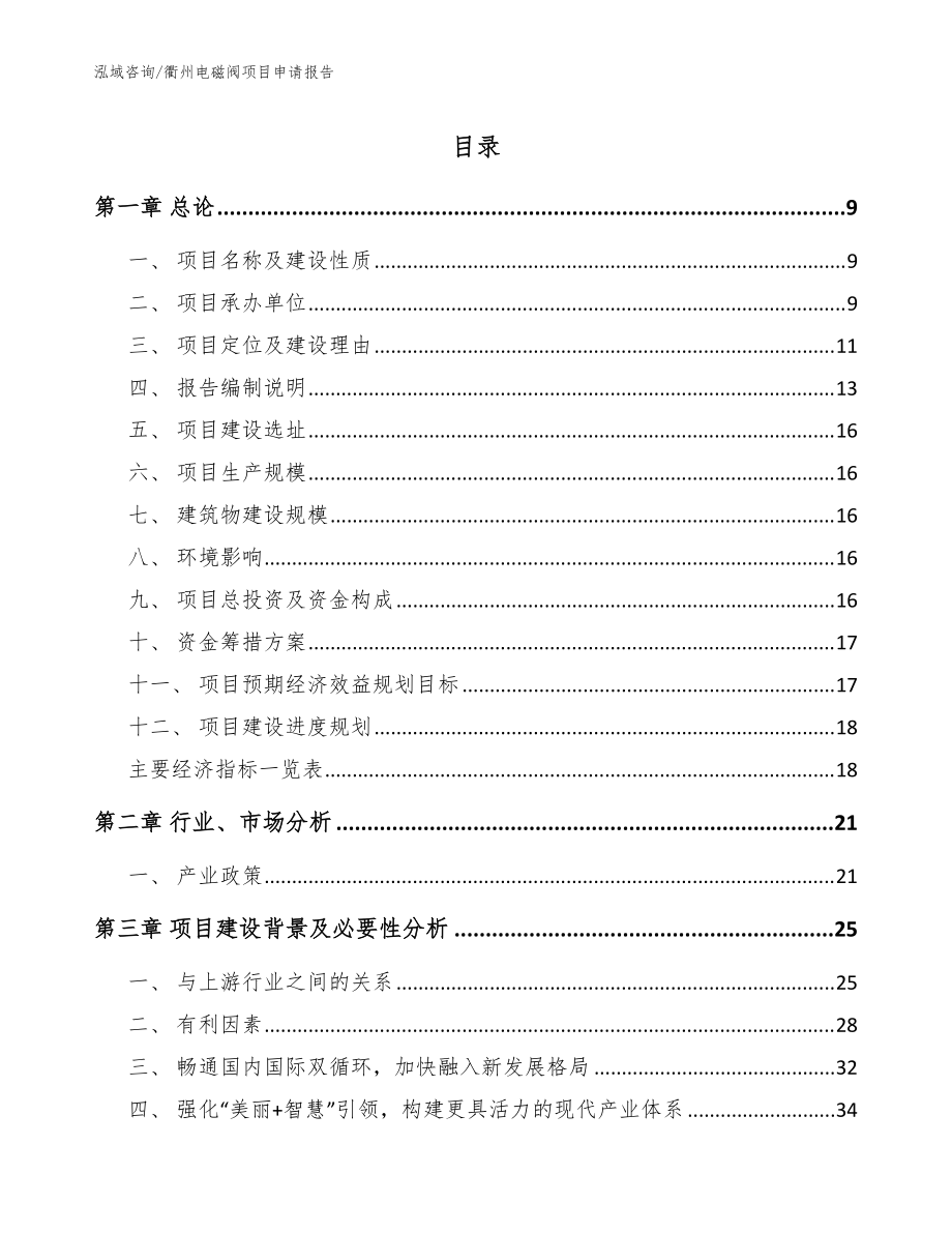衢州电磁阀项目申请报告模板参考_第1页