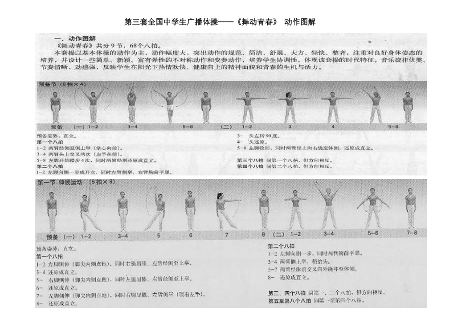 第三套全國中學(xué)生廣播體操——《舞動青春》_動作圖解_第1頁