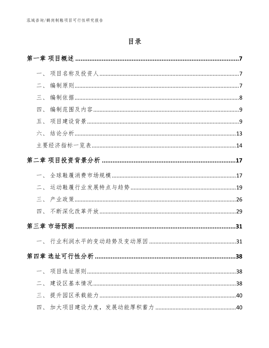 鹤岗制鞋项目可行性研究报告【范文参考】_第1页