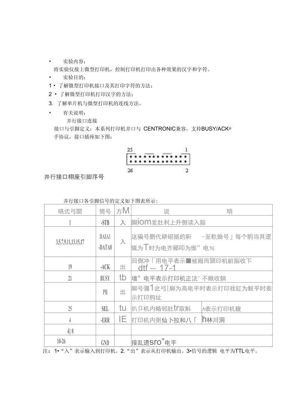 微型打印機接口控制實驗_第1頁