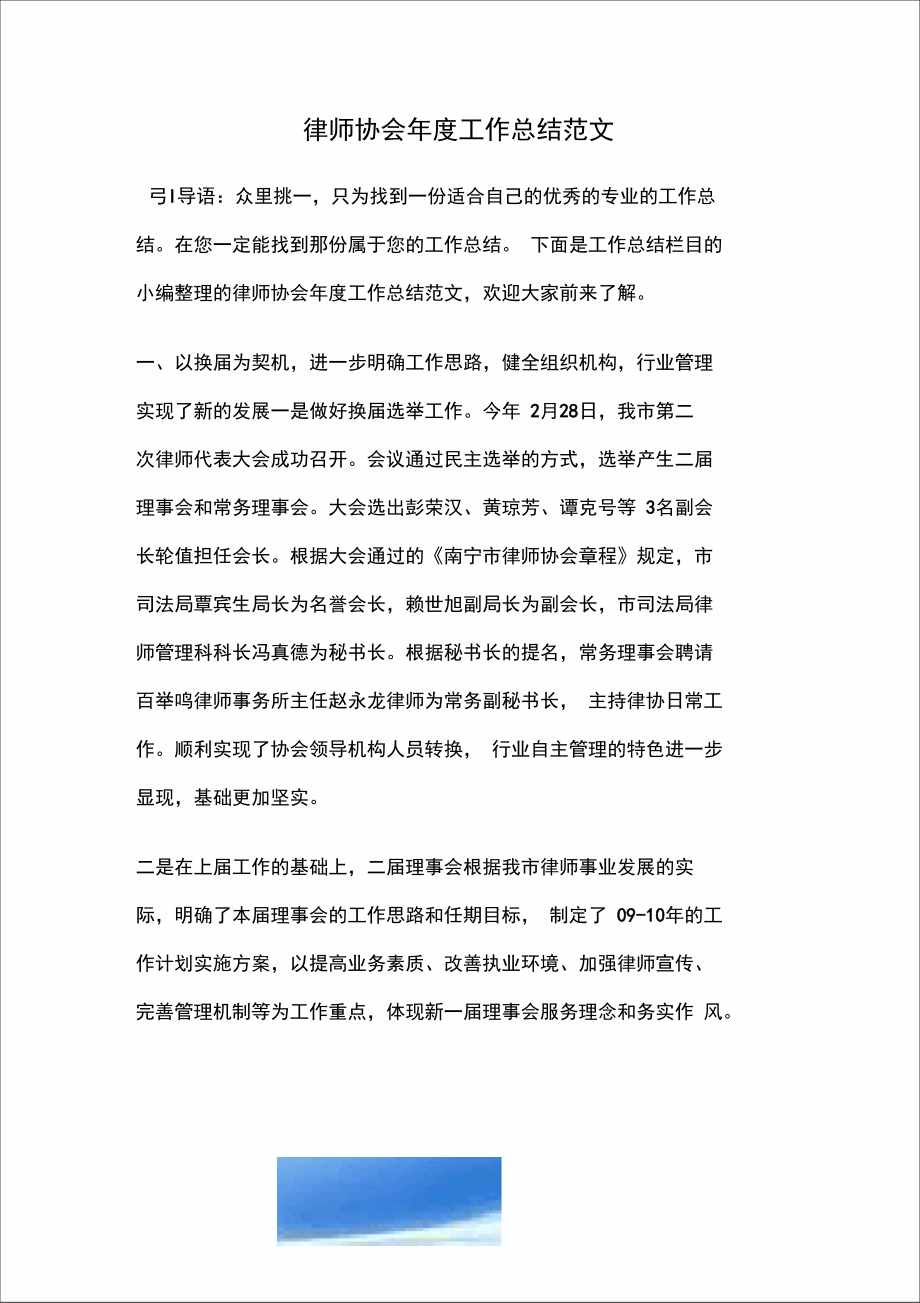 律师协会年度工作总结范文_第1页