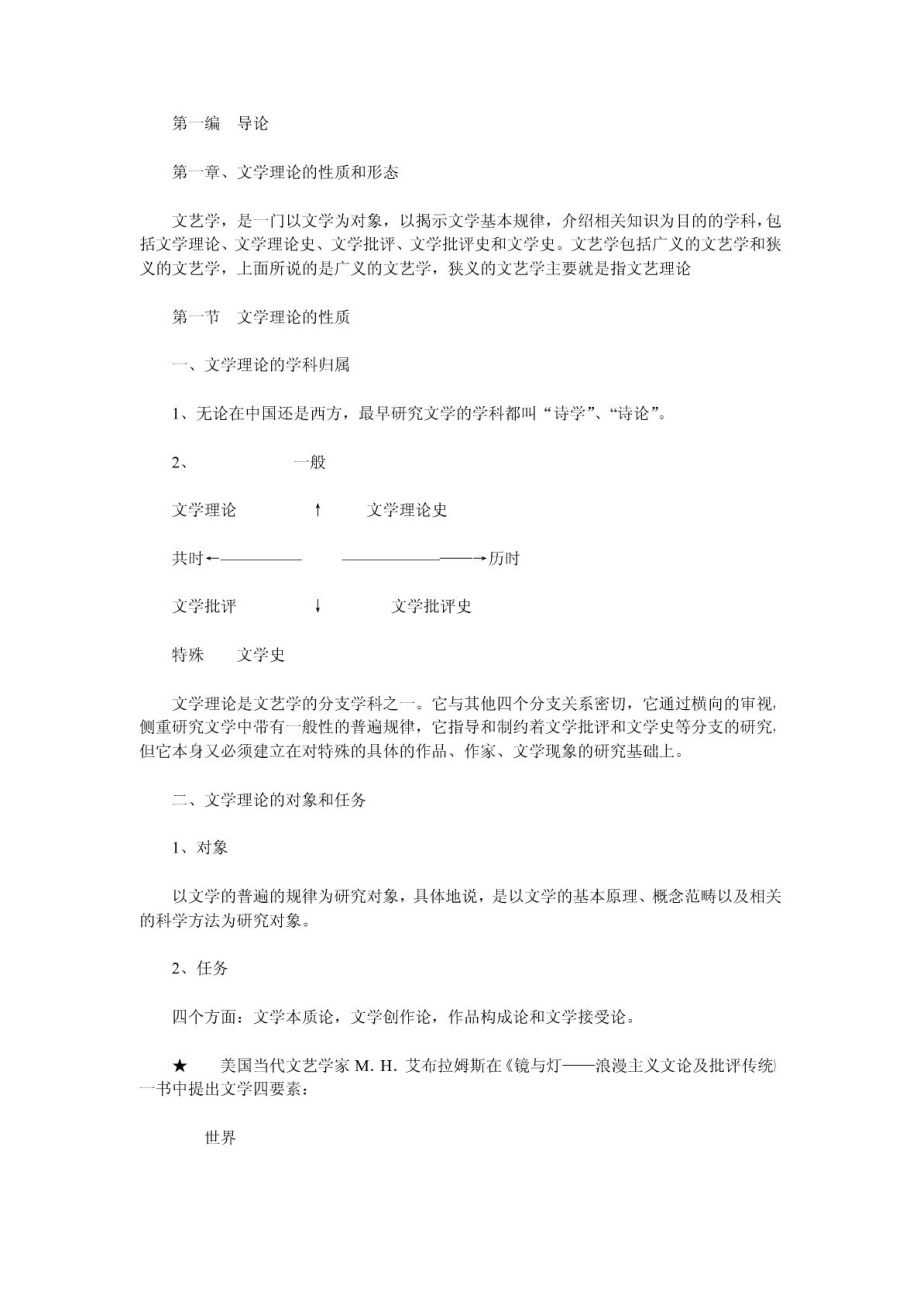 考研考試資料——童慶炳《文學(xué)理論教程》完整課堂筆記_第1頁