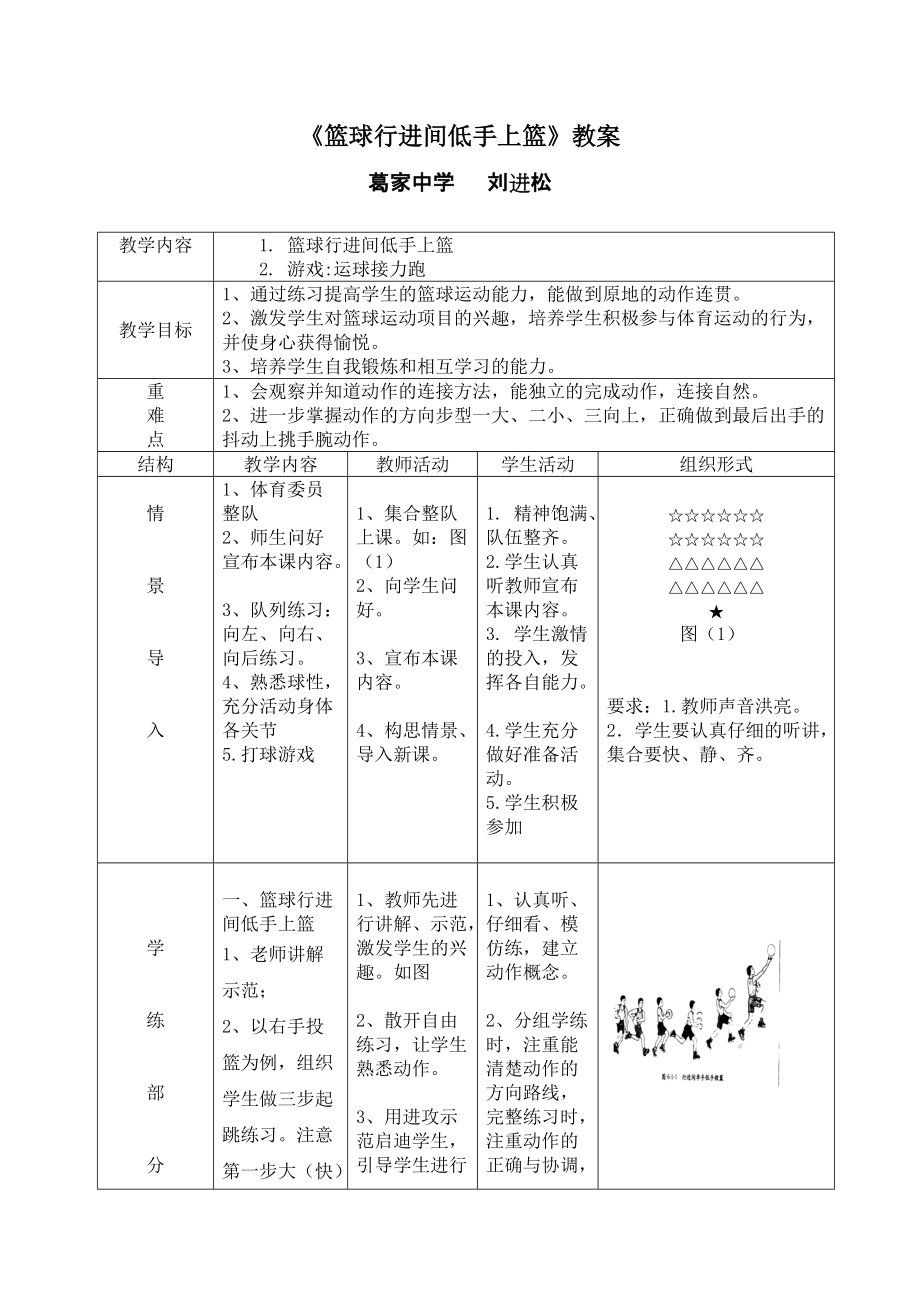 篮球行进间低手上篮教案_第1页