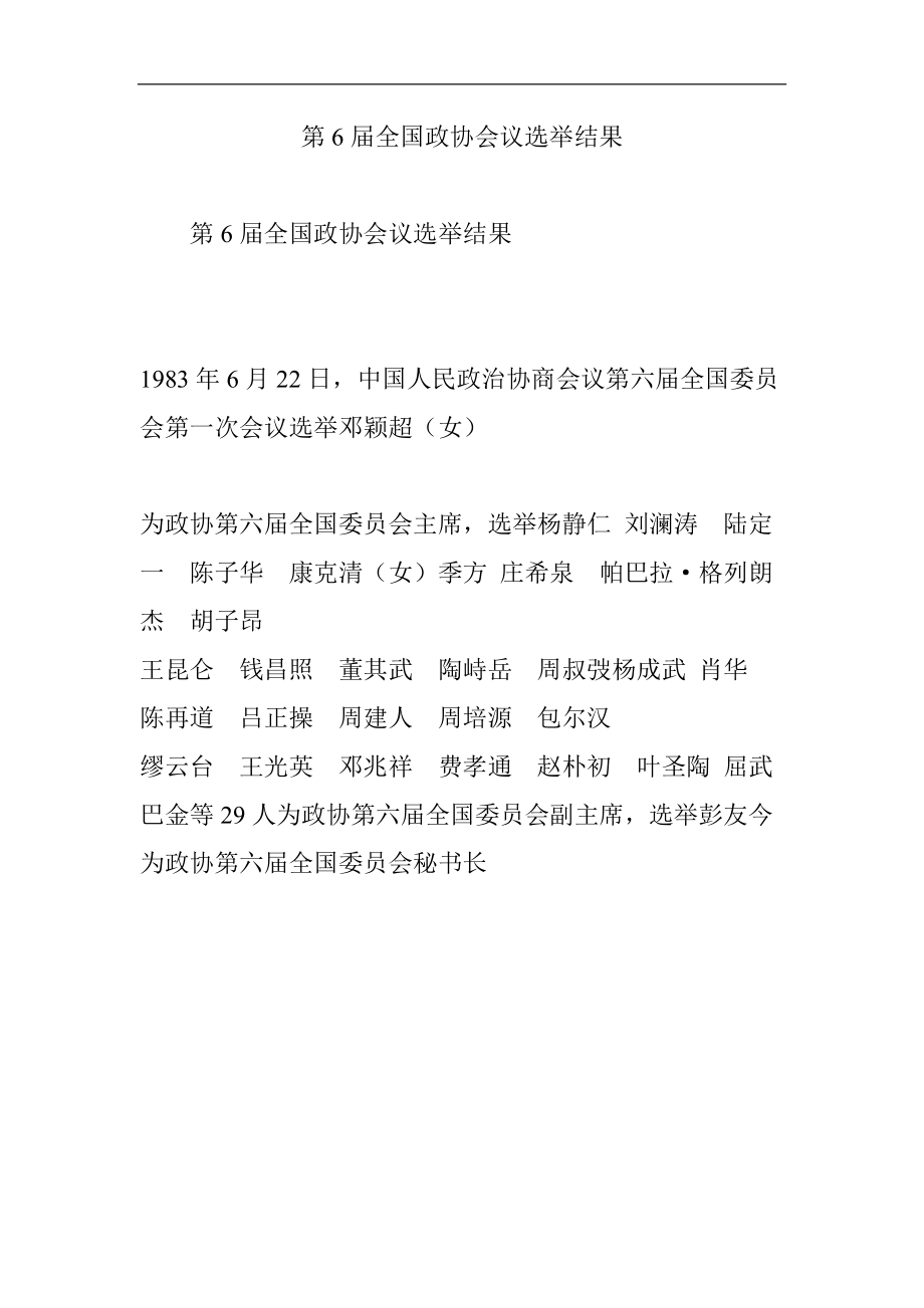 第6屆全國政協(xié)會議選舉結(jié)果_第1頁