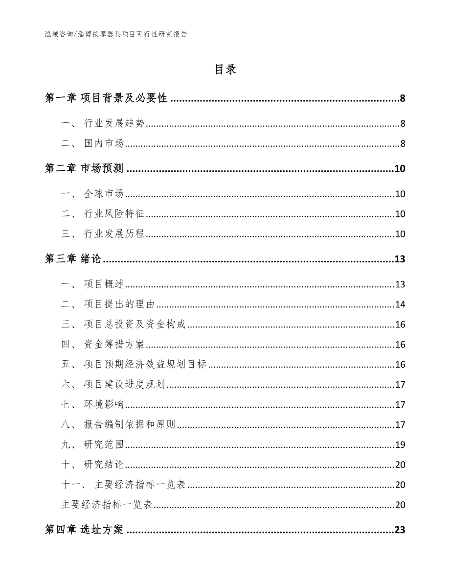 淄博按摩器具项目可行性研究报告（范文模板）_第1页