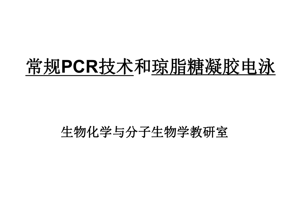 1 常规PCR实验PowerPoint 演示文稿_第1页