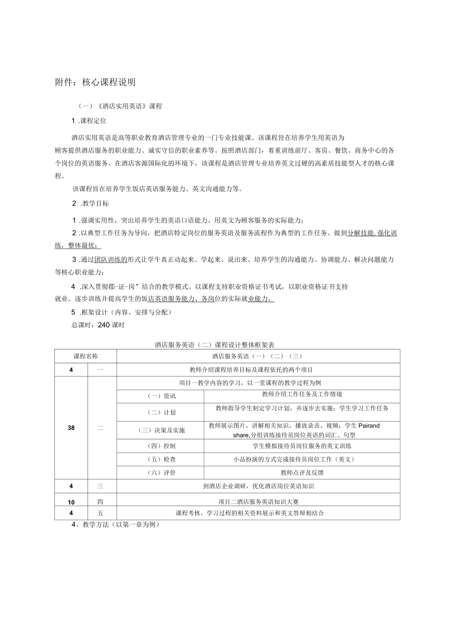 《酒店實用英語》課程說明_第1頁