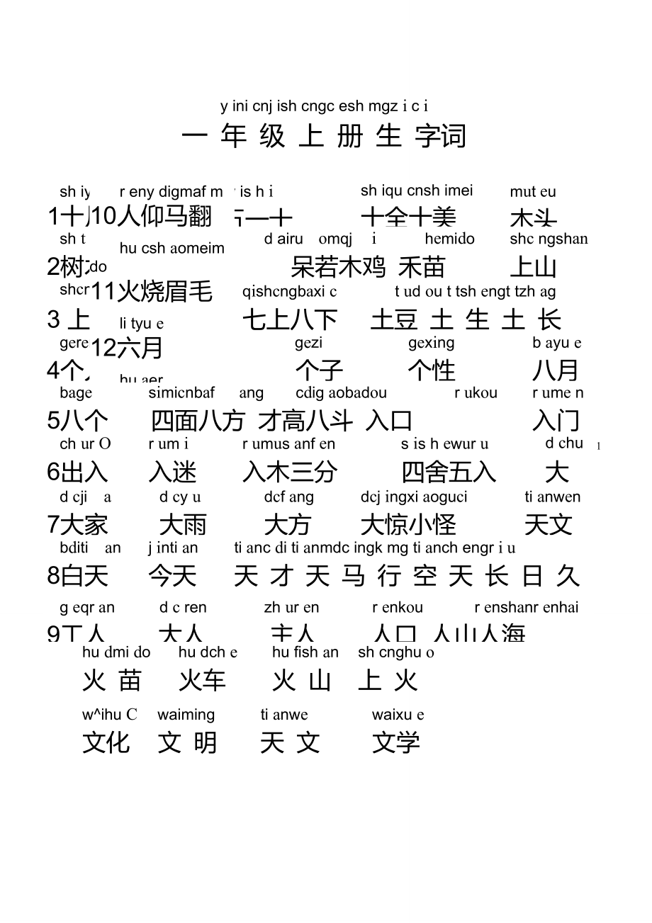 一年級生字詞_第1頁