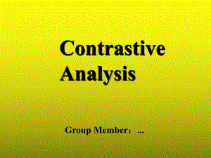 Contrastive-Analysis语言学中课件