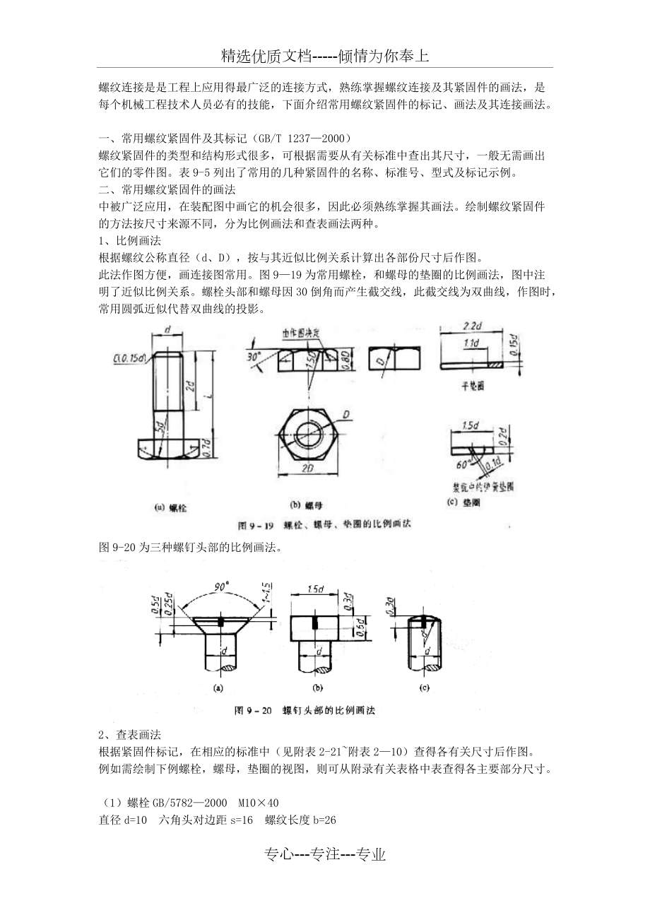 螺紋緊固件及螺紋連接的畫法(共7頁(yè))_第1頁(yè)