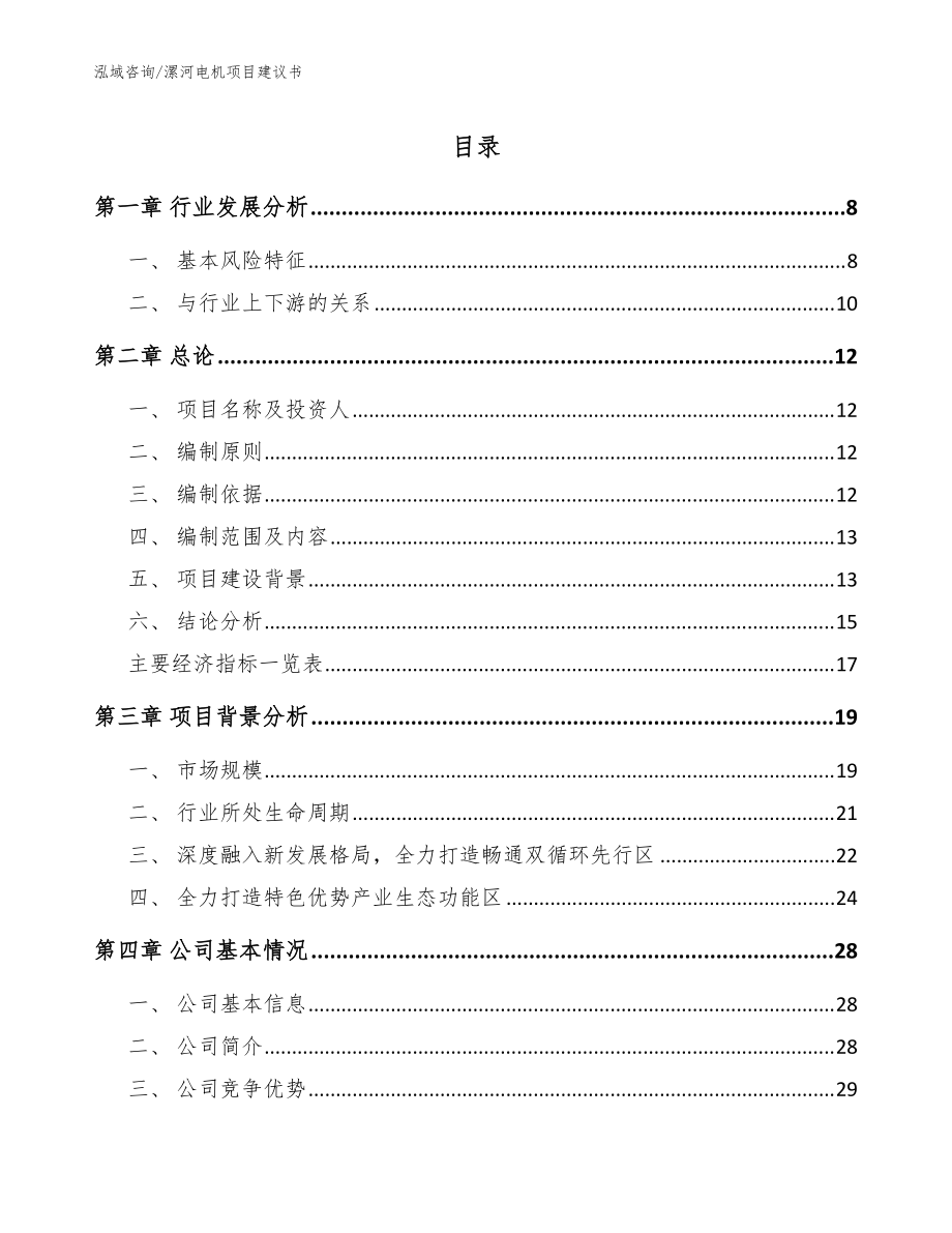 漯河电机项目建议书模板_第1页