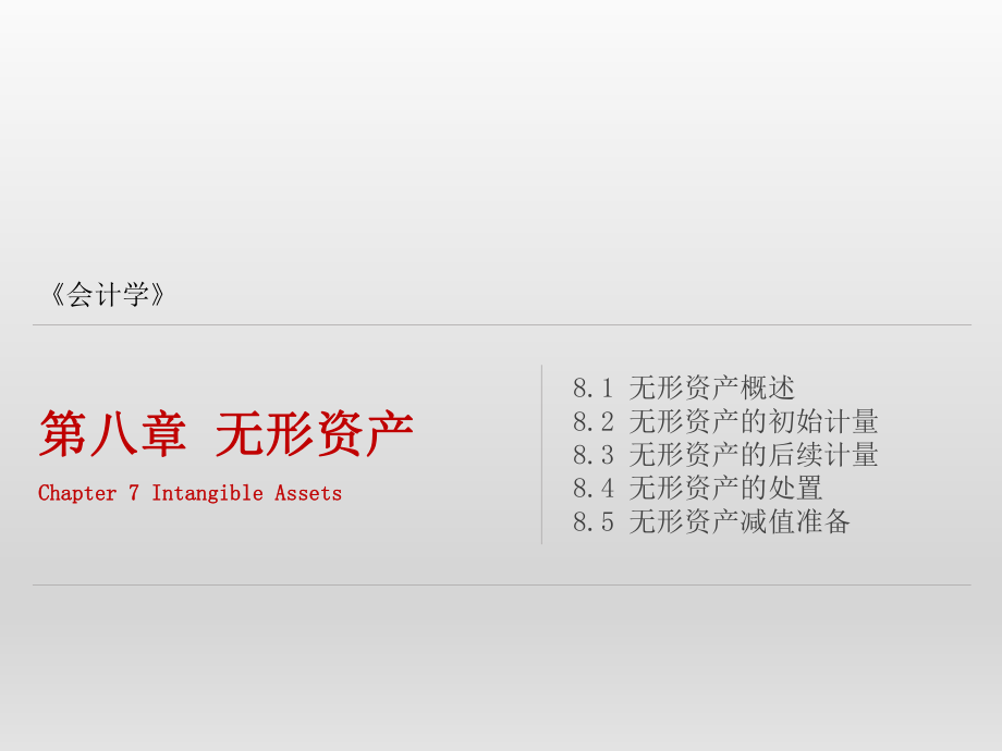 會計(jì)學(xué)課件：第八章 無形資產(chǎn)_第1頁
