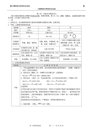 高中化學(xué)必修二第三章 有機(jī)化合物知識(shí)點(diǎn)與練習(xí)題