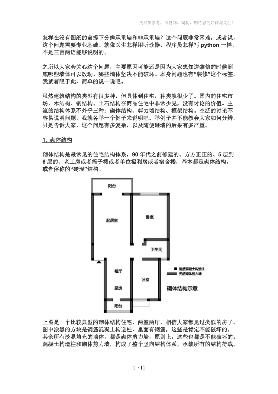 承重墙怎么分辨图片