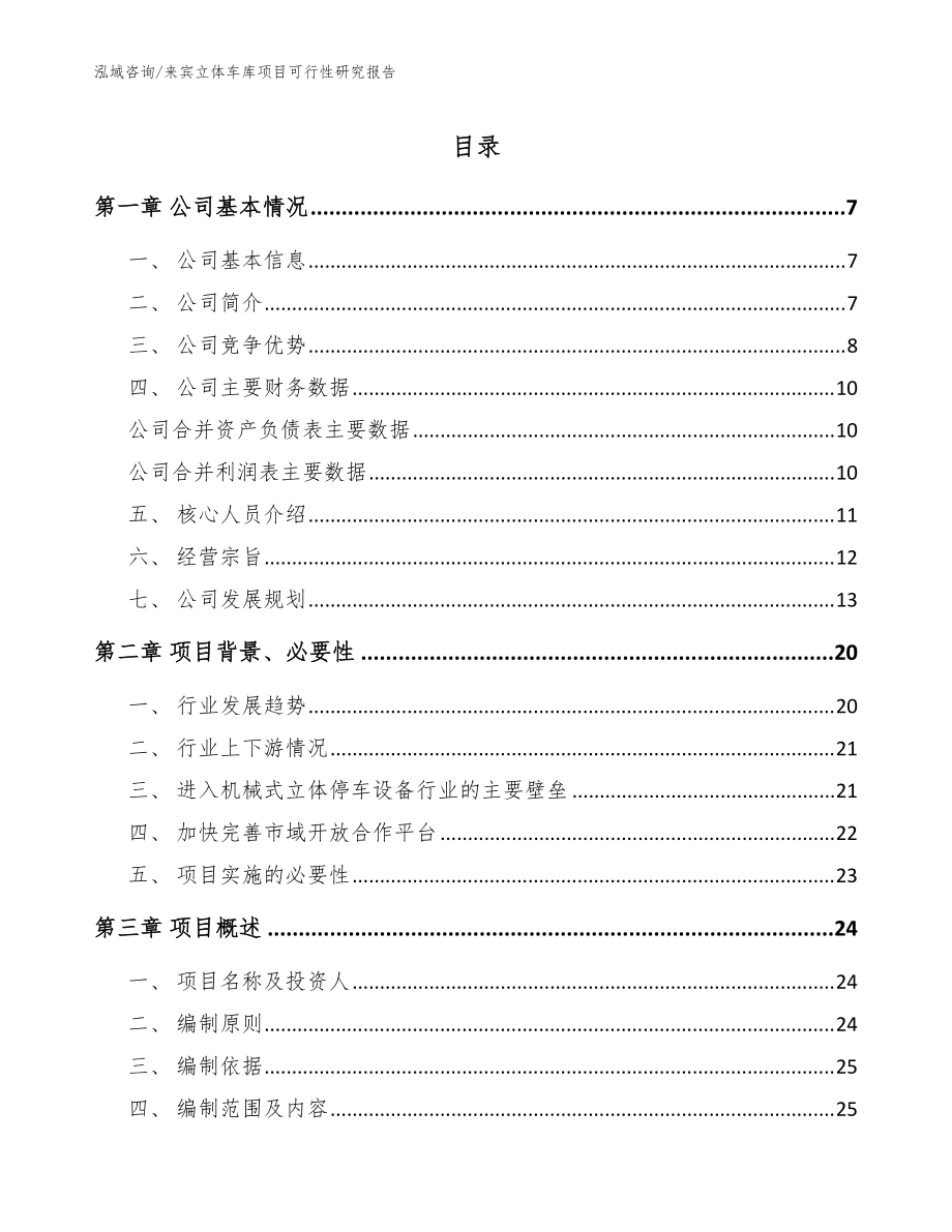 来宾立体车库项目可行性研究报告【范文】_第1页