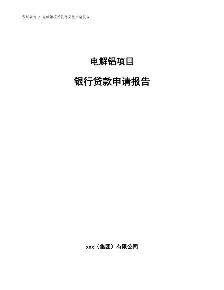 电解铝项目银行贷款申请报告【模板范文】_第1页