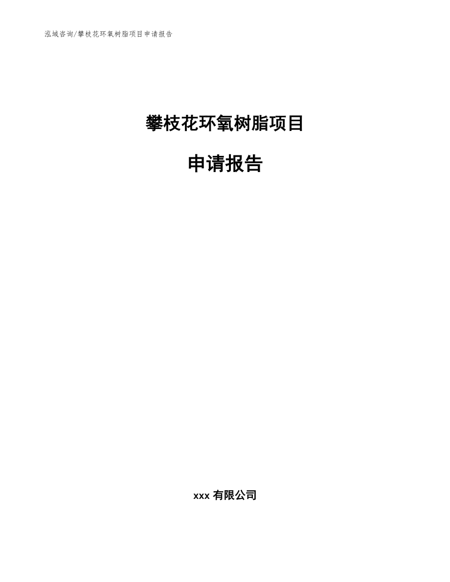 攀枝花环氧树脂项目申请报告模板范本_第1页