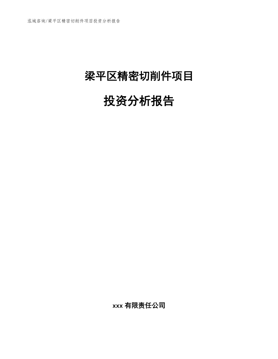 梁平区精密切削件项目投资分析报告_范文_第1页