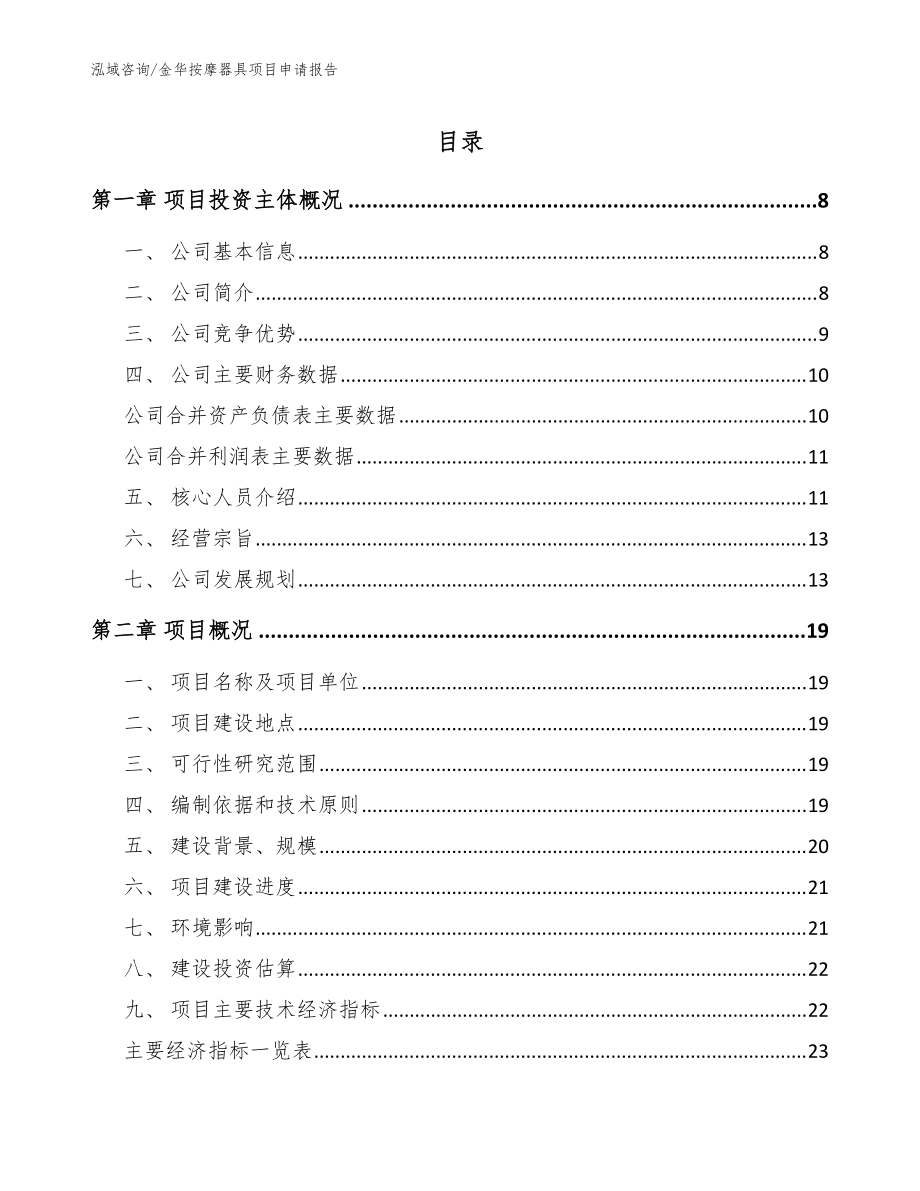 金华按摩器具项目申请报告【参考范文】_第1页