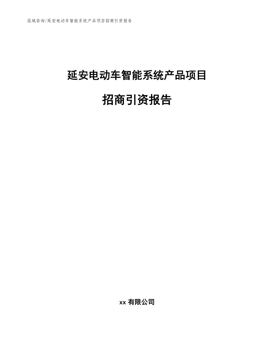 延安电动车智能系统产品项目招商引资报告_范文模板_第1页