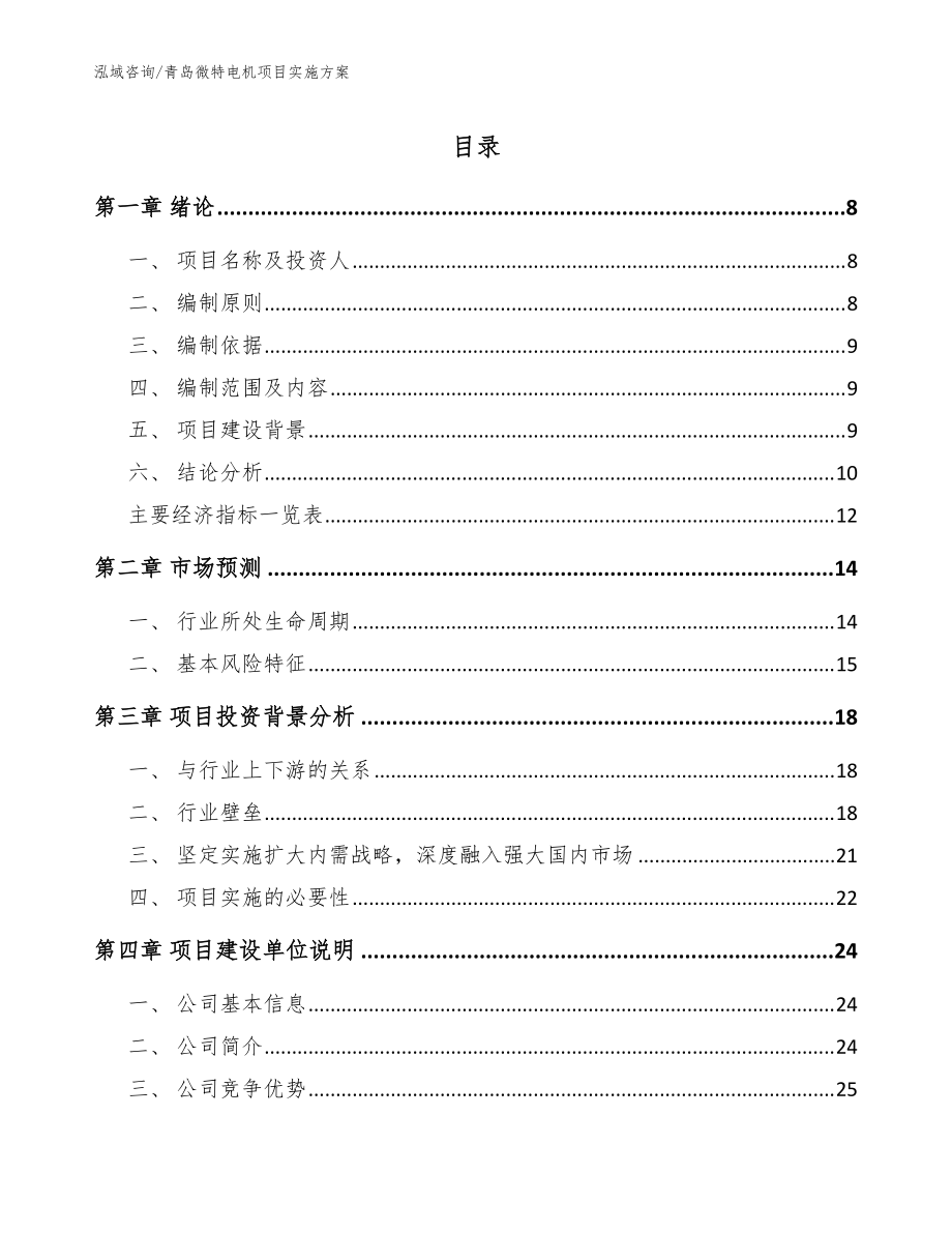 青岛微特电机项目实施方案（参考范文）_第1页