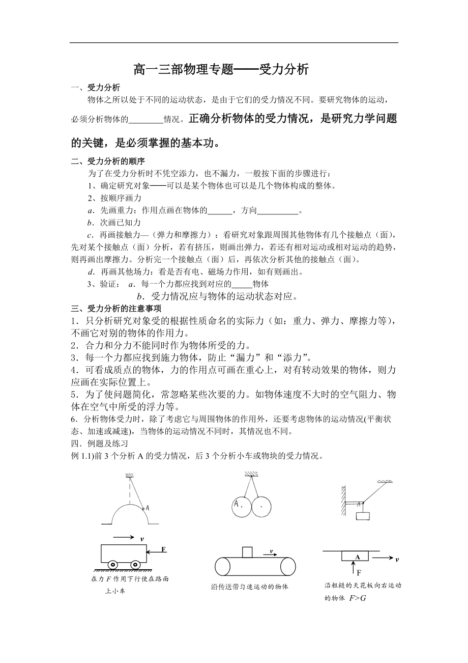 專(zhuān)題： 受力分析專(zhuān)題_第1頁(yè)