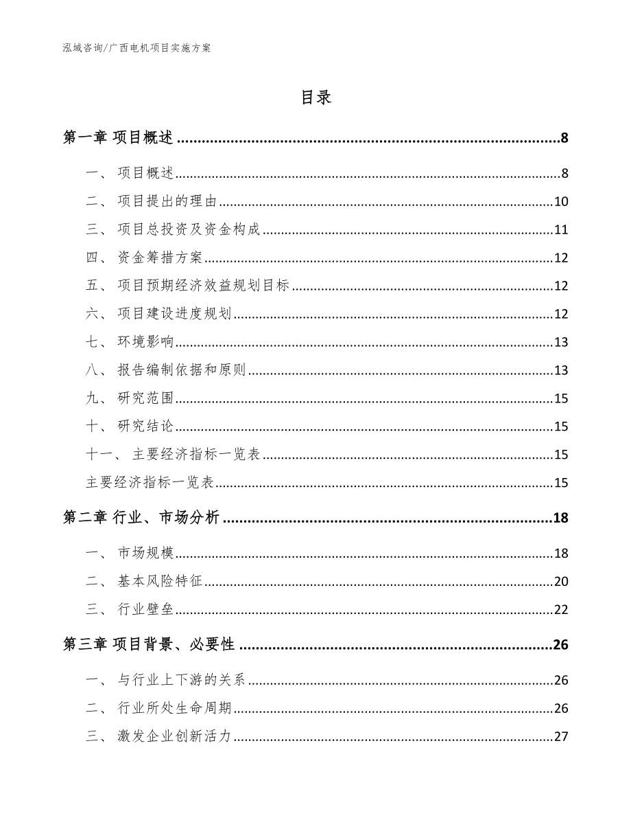 广西电机项目实施方案（范文模板）_第1页