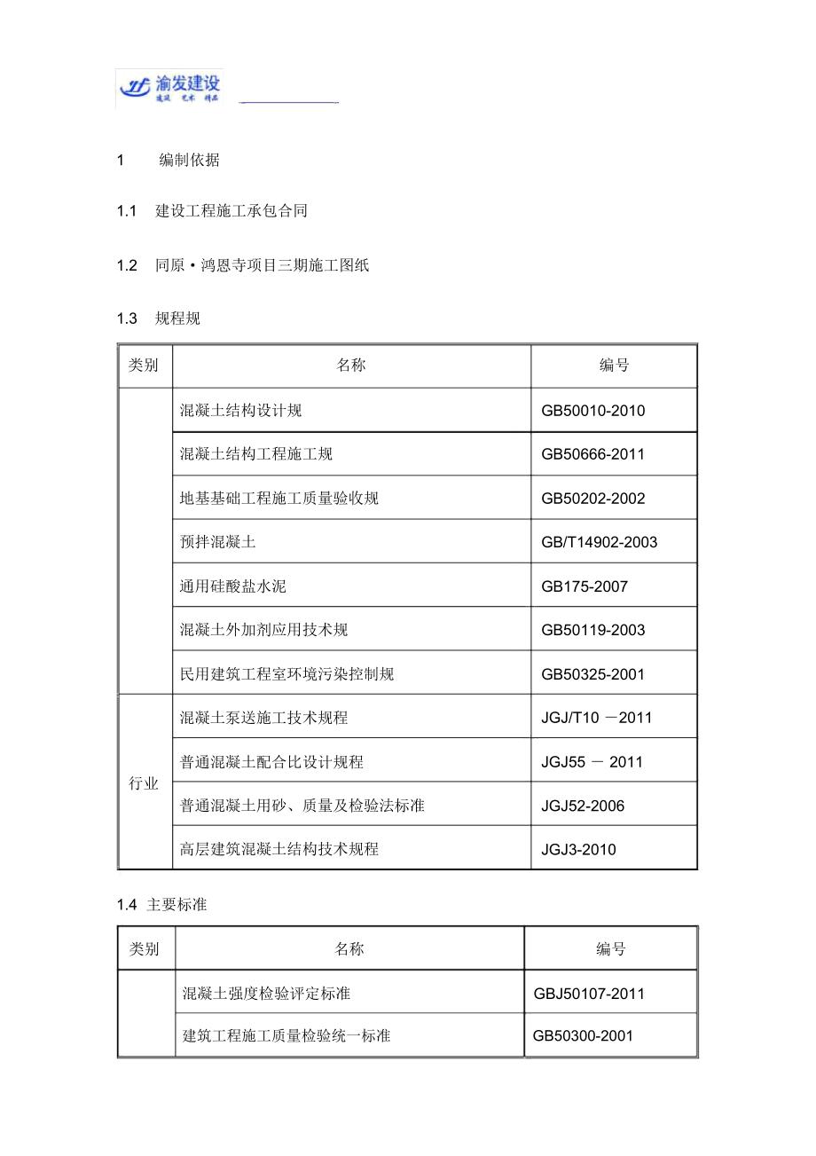 YFFA9911混凝土工程施工方案_第1页