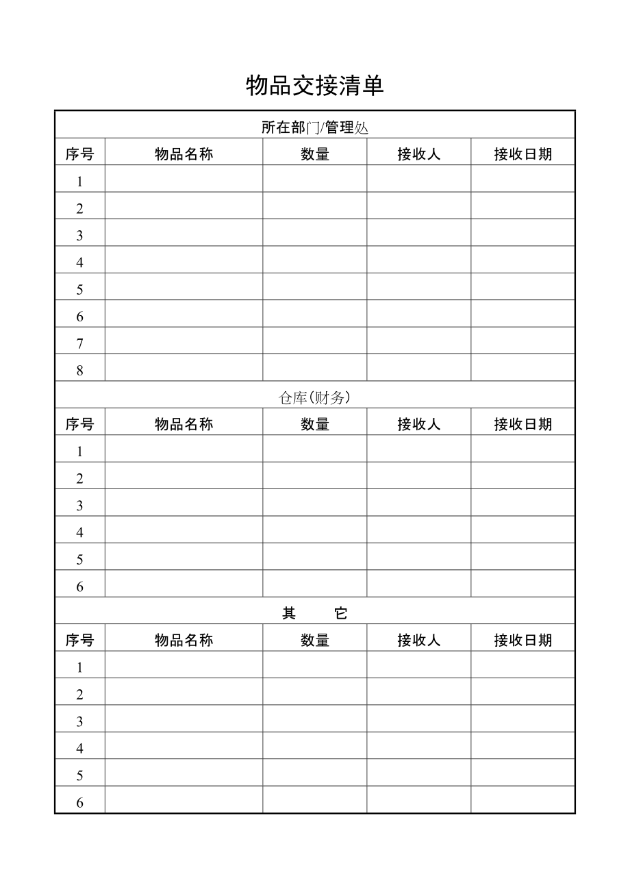 物品交接清单_第1页